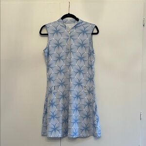 Tail Blue and White Patterned Golf Dress